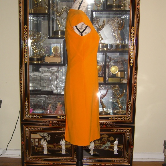 KAREN MILLEN ORANGE SHEATH DRESS US6 UK10 - Picture 2 of 5
